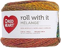 Vista 12 de Red Heart Roll with It Melange - Hilo para cortina de 5.3 onzas, acrílico, 4 medianos (peinado), 389 yardas, tejido/ganchillo, paquete de 3, pasarela