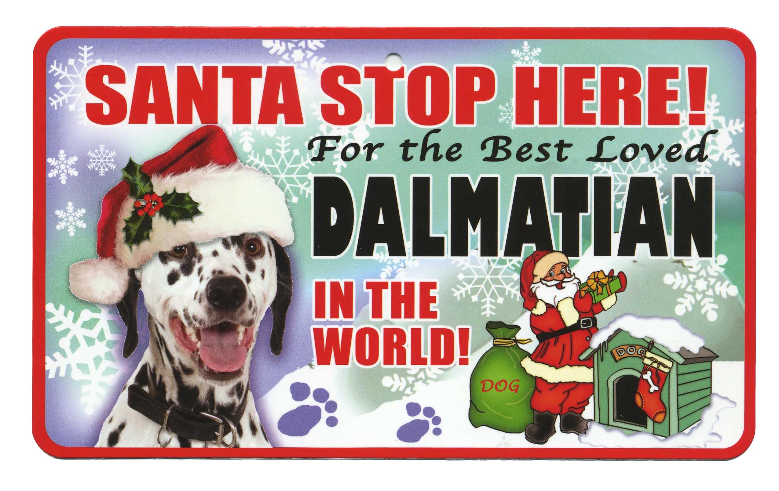 Instant Gifts Pet Santa Signs Santa Stop Here Pet Sign - Dalmatian