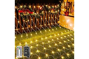 Ollny Christmas Net Lights, 210 LED Outdoor Mesh Lights