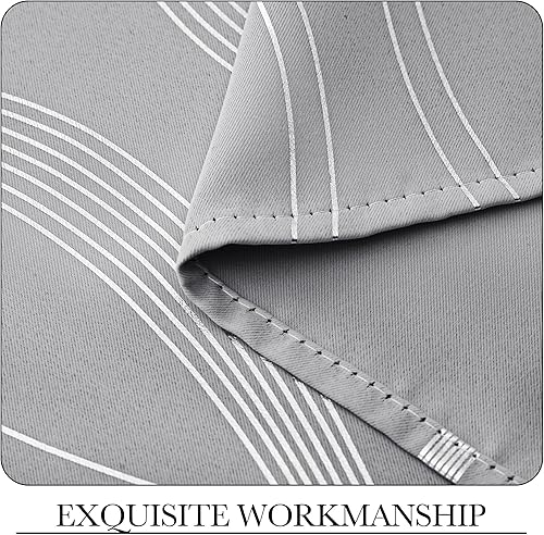 Miniatura 5 de NICETOWN Paneles de cortinas opacas para cocina, tratamiento de ventana, con aislamiento térmico, ojales sólidos, diseño de líneas onduladas, para