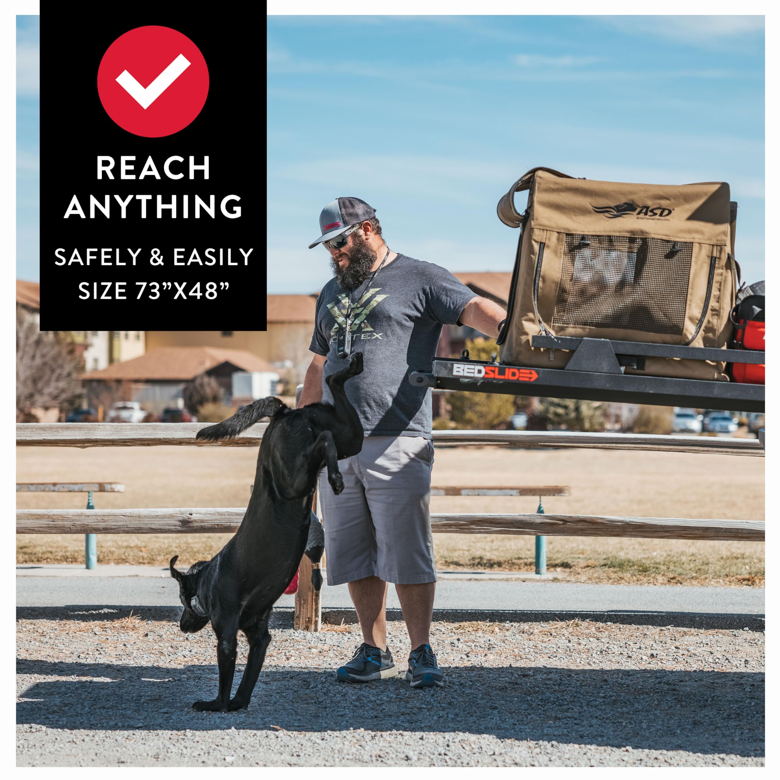 Bedslide 1500 Contractor Sliding Truck Bed Organizer, 73 x 48-Inch, Capacity 1500 lbs., Truck Bed Storage Tray, Black