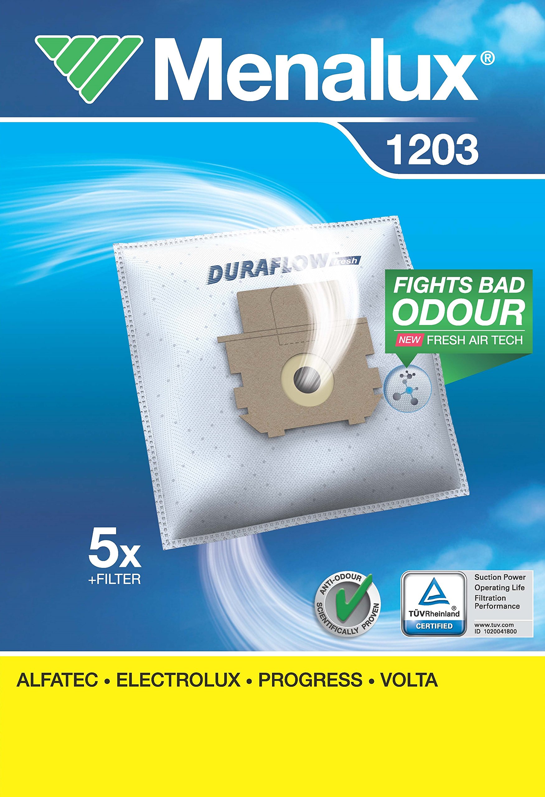Menalux 1203, Duraflow, 5 Staubbeutel, Weiß