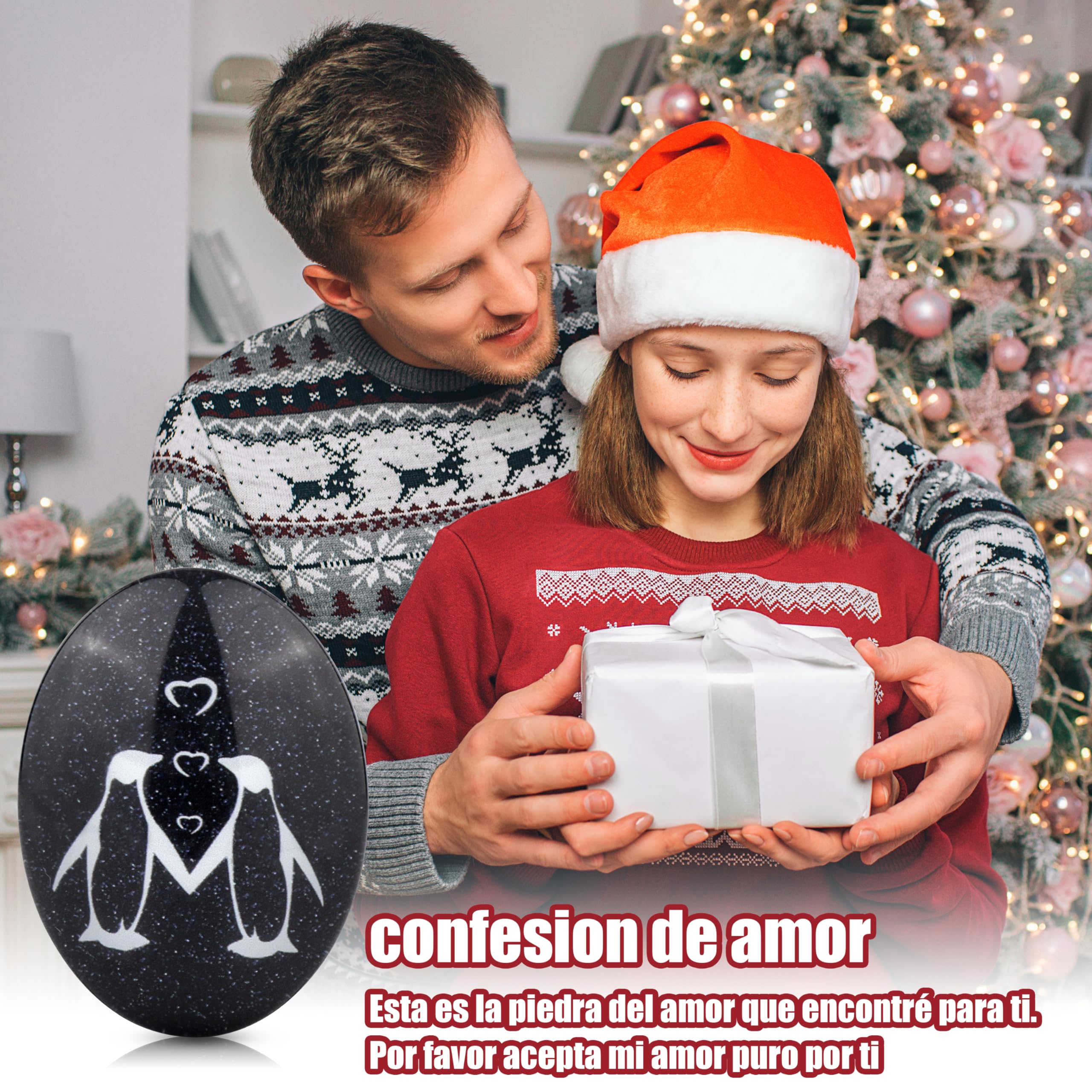 Regalo Aniversario Pareja Pingüino Piedra Originales para Hombre Mujer