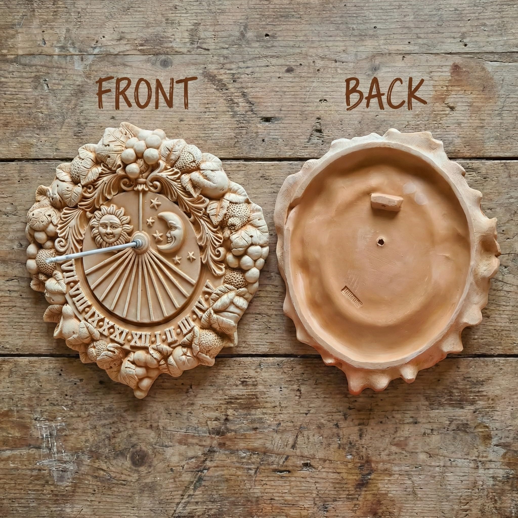 Teramico Cuadros de pared italianos y relojes de sol de Italia - absolutamente resistentes a las heladas y detallados - ideales para embellecer el jardín y la terraza