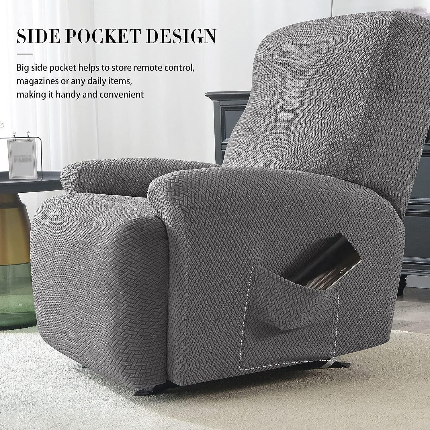 ELYSYSRL Housse de Fauteuil Relax Extensible 1 Place, Housse de Fauteuil Relax, Couverture de Chaise Canapé Relax avec Poche, Protecteur pour Fauteuil Inclinable (Color : #3 ELYSYSRL Housse de Fauteuil Relax Extensible 1 Place, Housse de Fauteuil Relax, Couverture de Chaise Canapé Relax avec Poche, Protecteur pour Fauteuil Inclinable (Color : #3