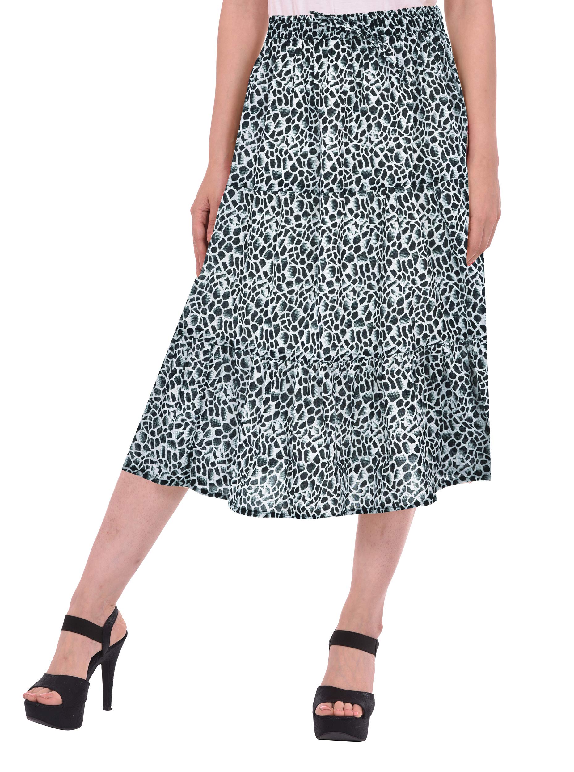 COTTON BREEZEWomen's Rayon Skirt (Black)