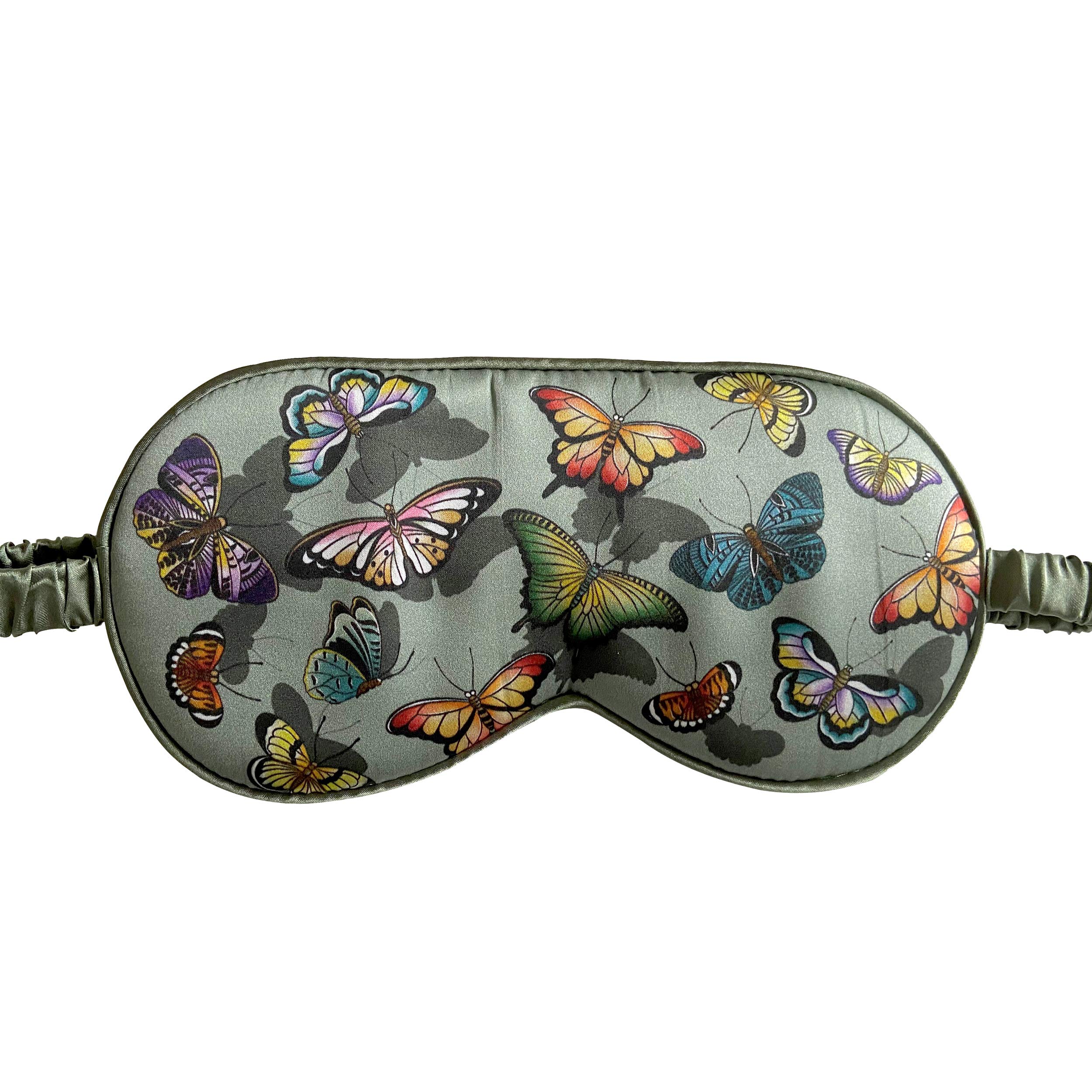 Anuschka Augenmaske aus Seide, mit originellem Druckmotiv - Butterfly Heaven