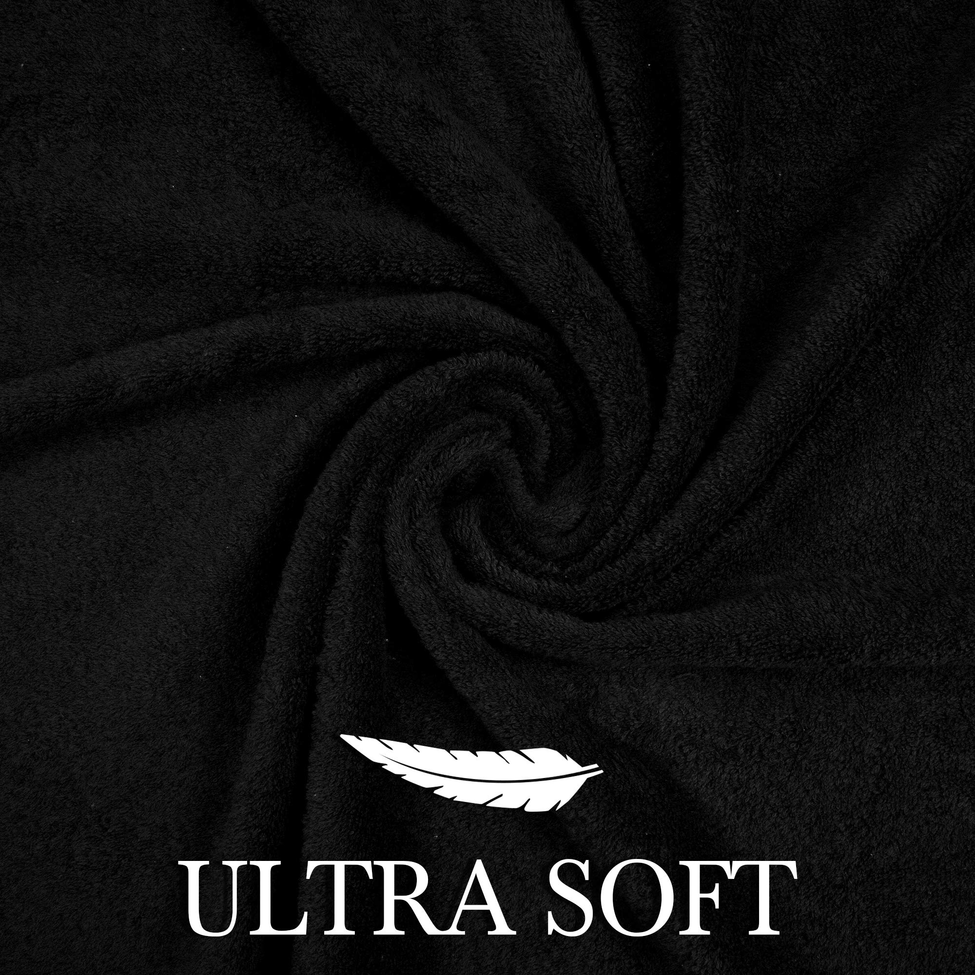 Toallas de baño de lujo, 100 % algodón, ultrasuaves, afelpadas, gruesas, esponjosas, altamente absorbentes, de secado rápido, para el hogar, gimnasio, piscina, hotel, ducha, juego de 4