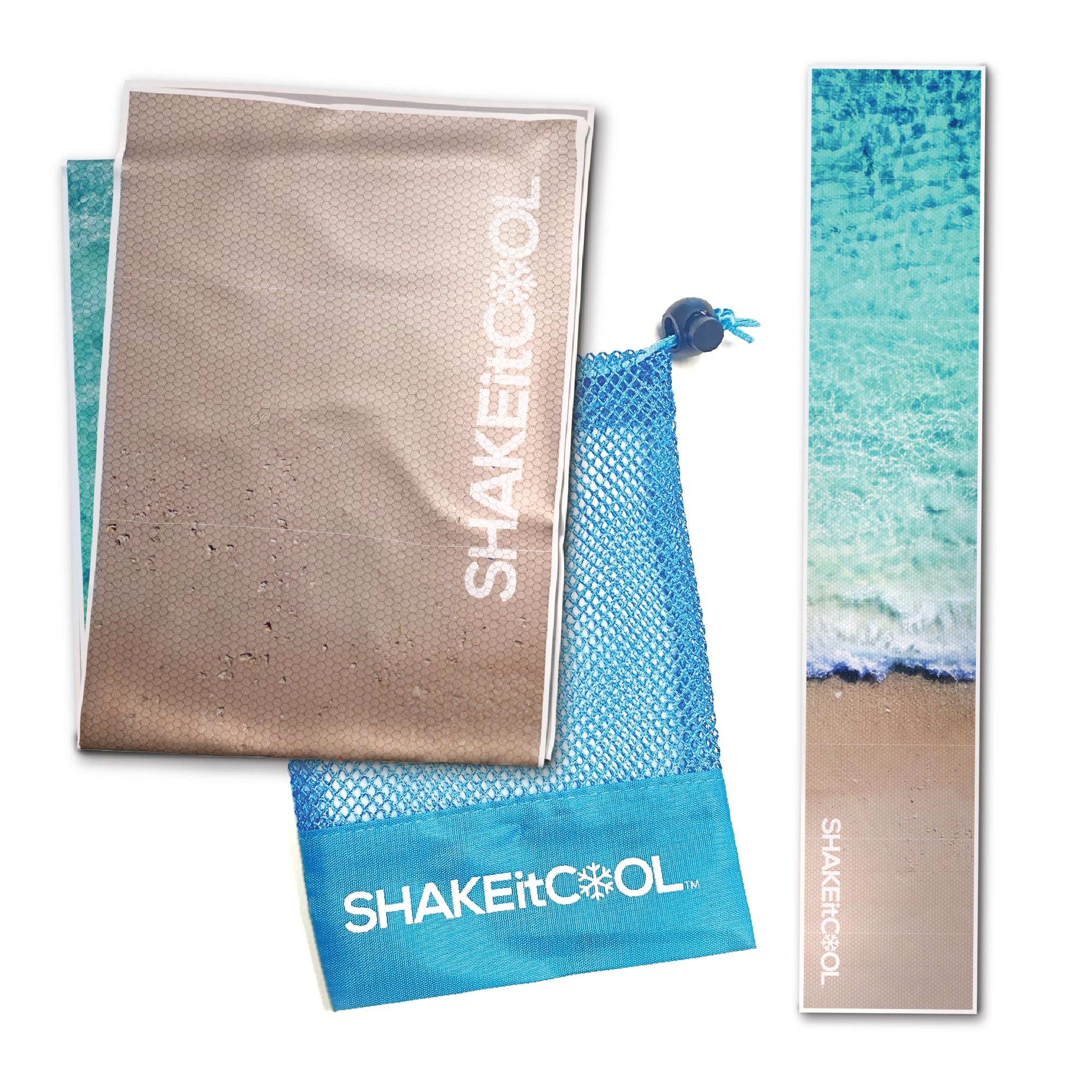 SHAKEitCOOLOriginal Cooling Towel – Be Cool in Style - Heat Relief, Soft, Lightweight, Sun Protection, Easy Clean - Perfect for Biking, Running, Yoga, Gym, Gardening - Beach