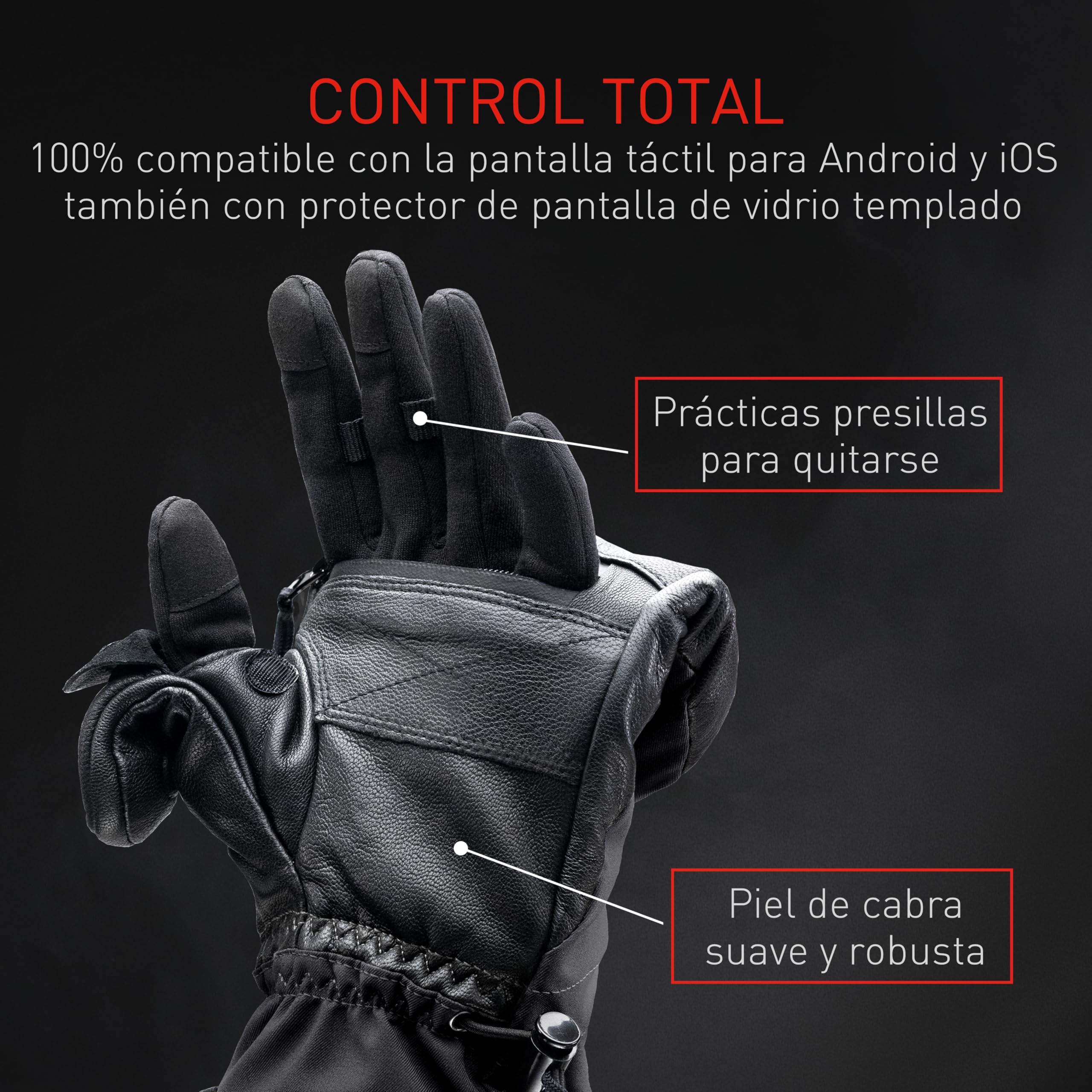 THE HEAT COMPANY - Heat 3 Smart - La innovación del Guantes - Guantes y Manoplas en uno - Manopla Invierno desplegables - Guante termicos Calida- Hombre & Mujer - Guantes Esqui
