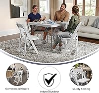 Vista 5 de Flash Furniture HERCULES Series - Silla plegable de madera blanca con asiento acolchado de vinilo