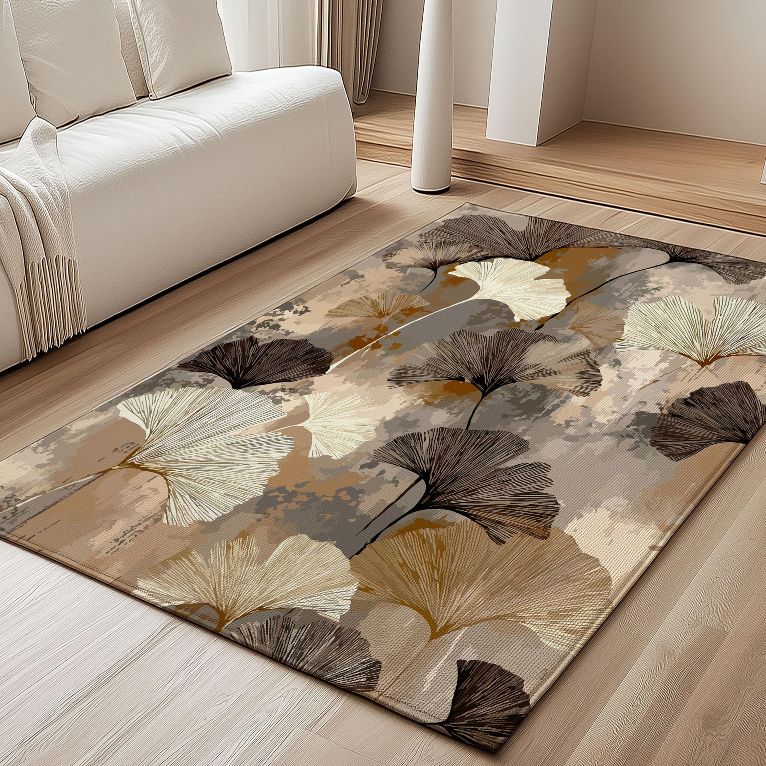 DECOMIZER 3x5 Feet Premium Carpet for Hall | Rug Runner and Carpets for Bedroom/Living Area/Home with Anti Slip Backing | Machine Washable - BeigeLily-image-14