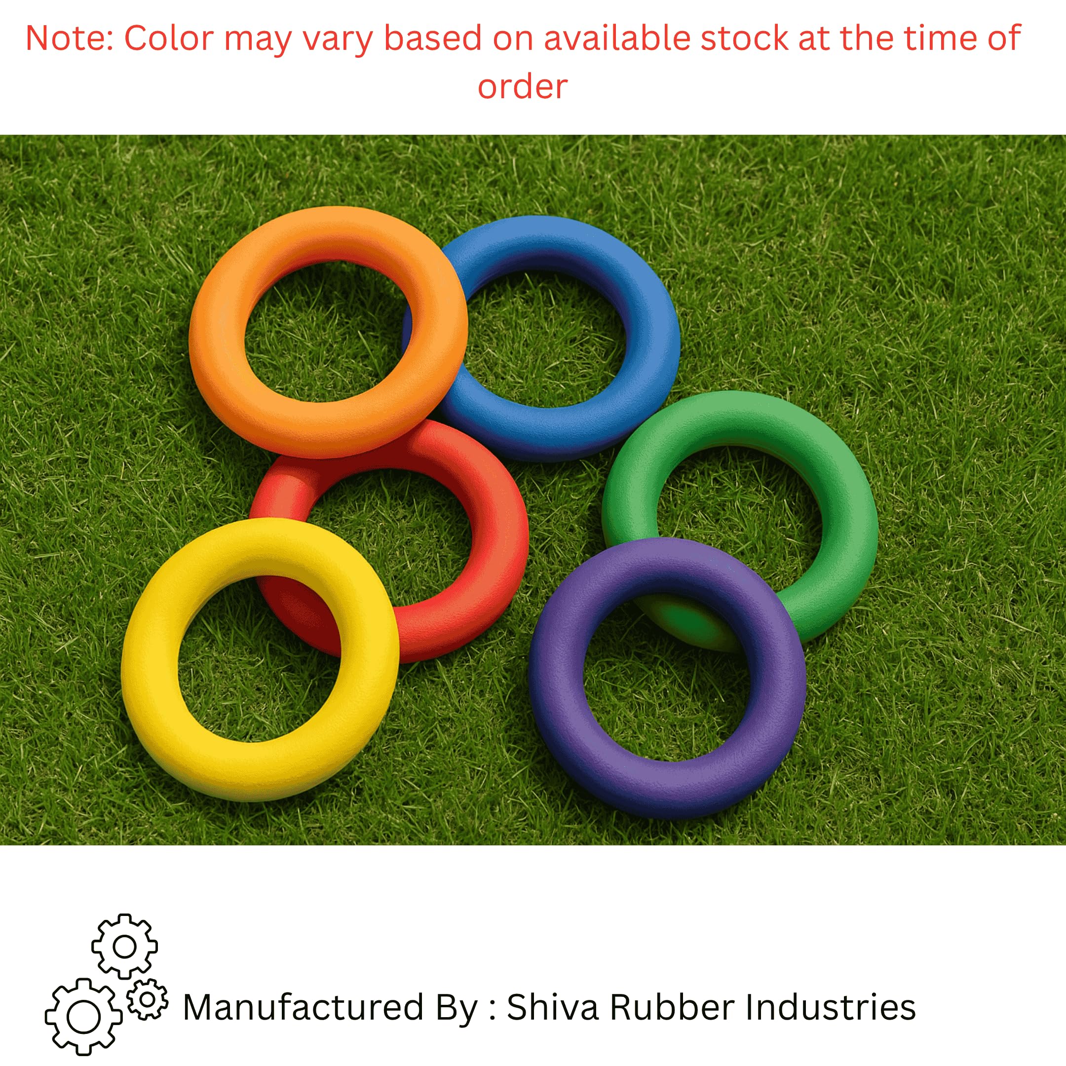 Shiva Rubber Industries Tennikoit Ring, 6 Inch Diameter, Multicolor Rubber Ring for Kids, Outdoor Sports Playing, Tennis Ring Frisbee (Plain, 6) 1