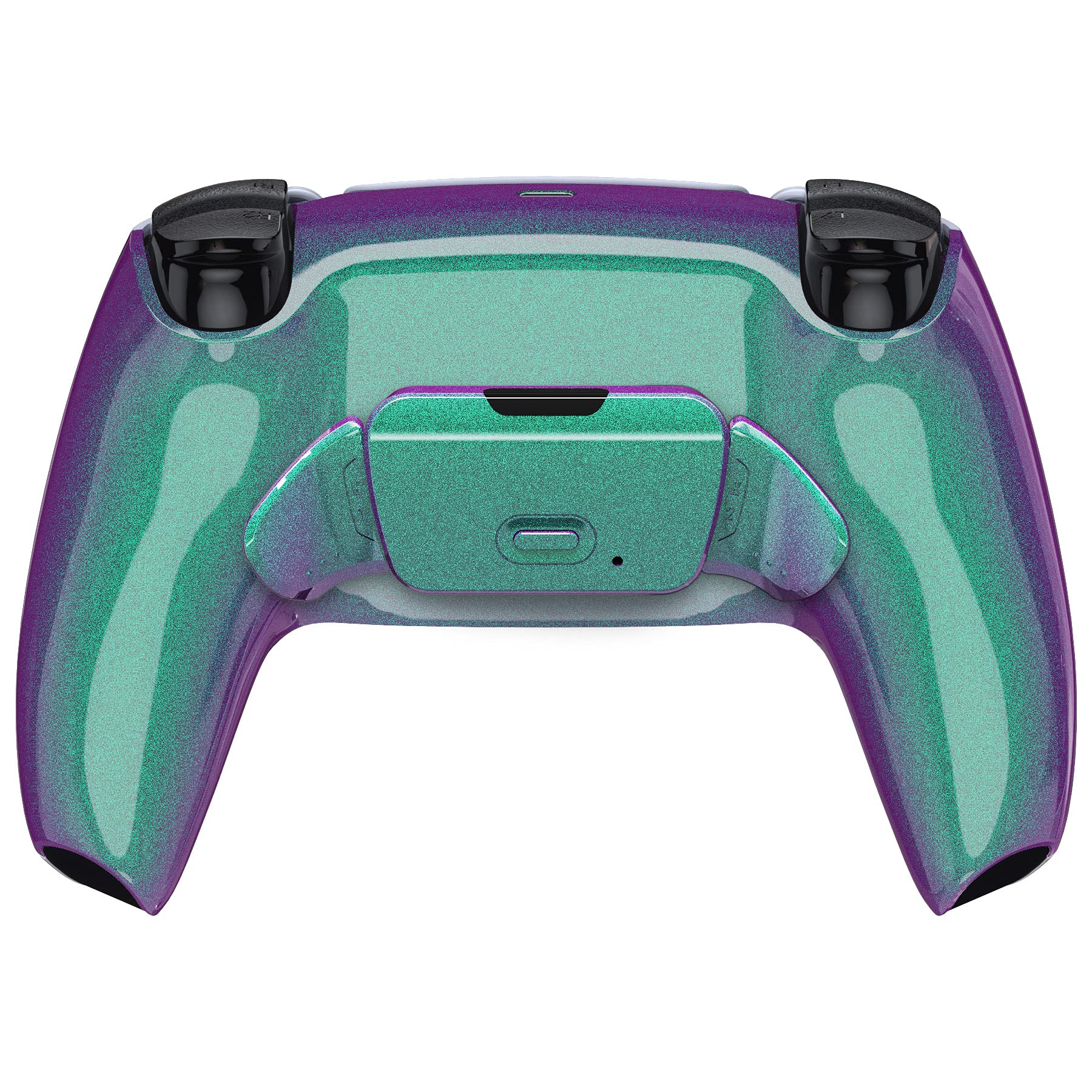 eXtremeRate RISE 2.0 Remap Kit Programmabile per ps5 controller BDM-010/020,Tasti Aggiuntivi Palette Back Button Cover Posteriore per ps5 Joystick BDM-010/020-Camaleonte Verde Viola