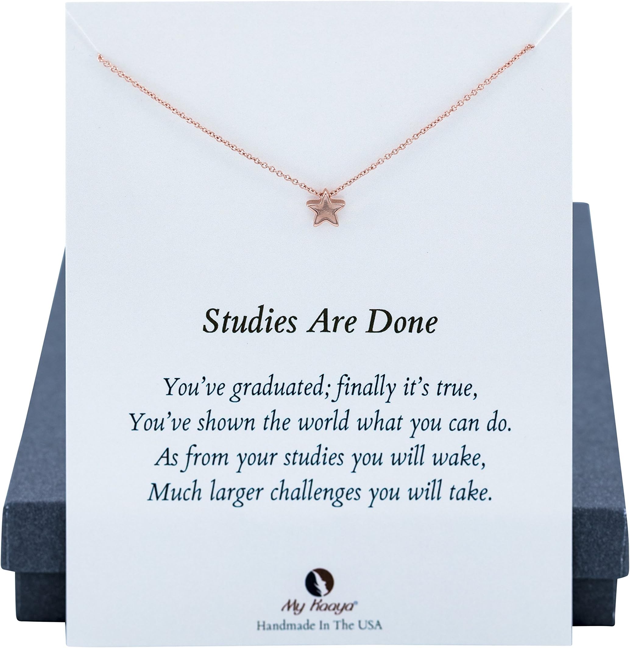 Graduation Gift For Her, Class of 2019/20, Rose Gold Jewelry Necklace, 17.5 inches