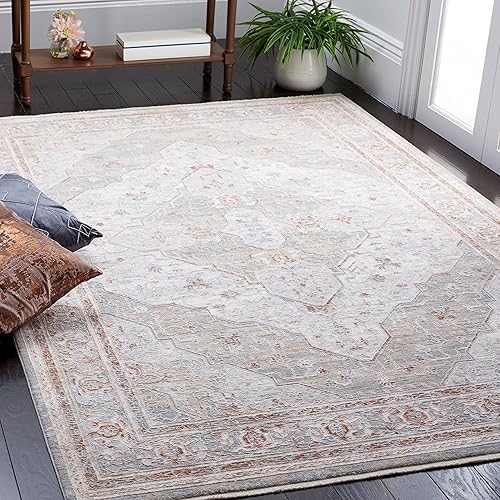 Miniatura 3 de SAFAVIEH Jardin Collection - Alfombra redonda de 6 pies, color negro y marfil, mezcla de lana floral hecha a mano, ideal para zonas de alto tráfico