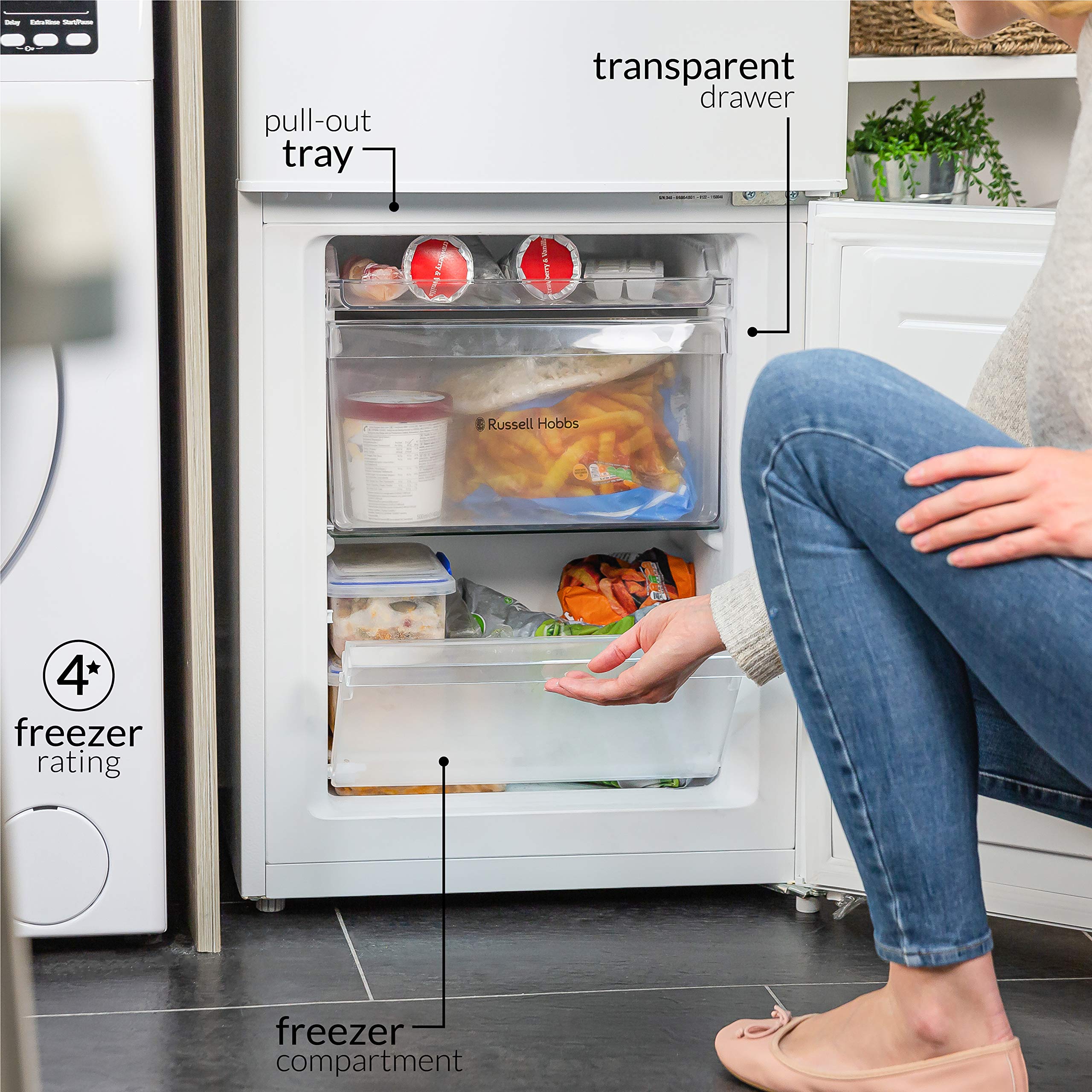 Russell Hobbs RH50FF144 Freestanding Fridge Freezer, Fresh Choice