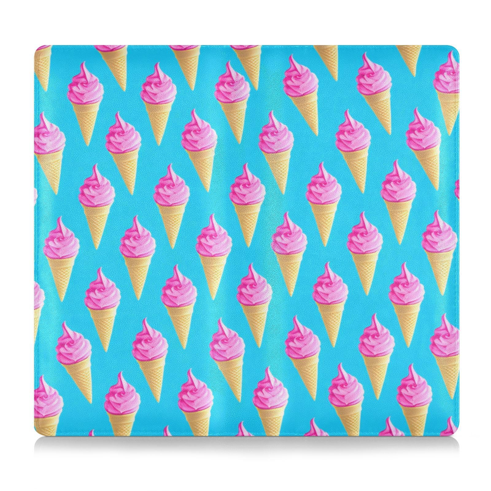 BURSTDDY Ice Cream Leather Car Registration and Insurance Holder,Registration and Insurance Card Holder Glove Box Car Organizer Car Document Holder for Cards, Driver License