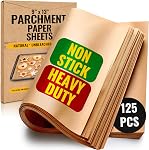 Quarter Sheet Pans 8x12 Inch Pack of 120 Parchment Paper Baking Sheets by Baker’s Signature | Precut Silicone Coated & Unbleached – Will Not Curl or Burn – Non-Toxic & Comes in Convenient Packaging