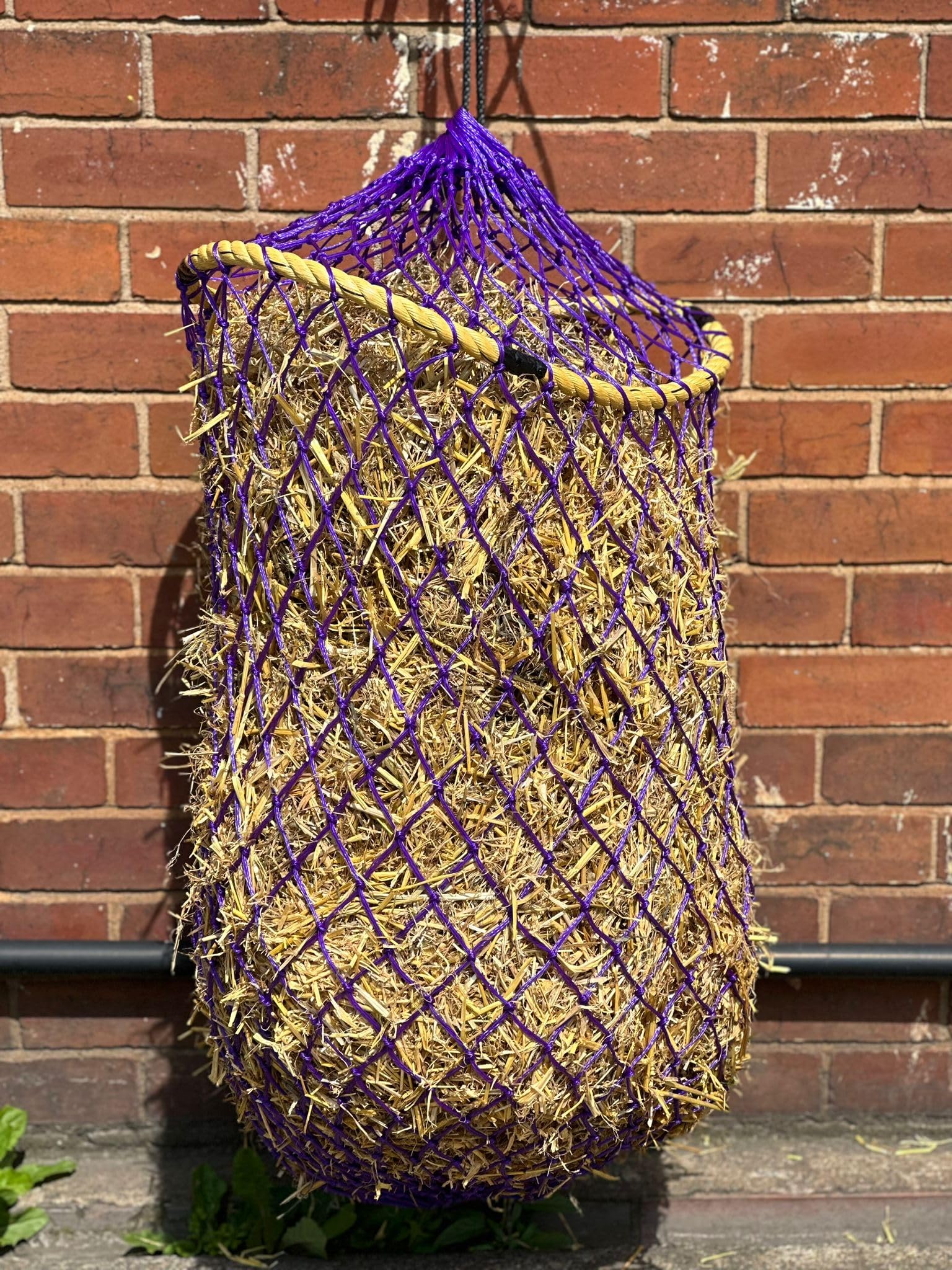 Equipride Easy Fill Haynet for Horse Greedy Net Extra Strong Natural Fiber Frame (Purple)