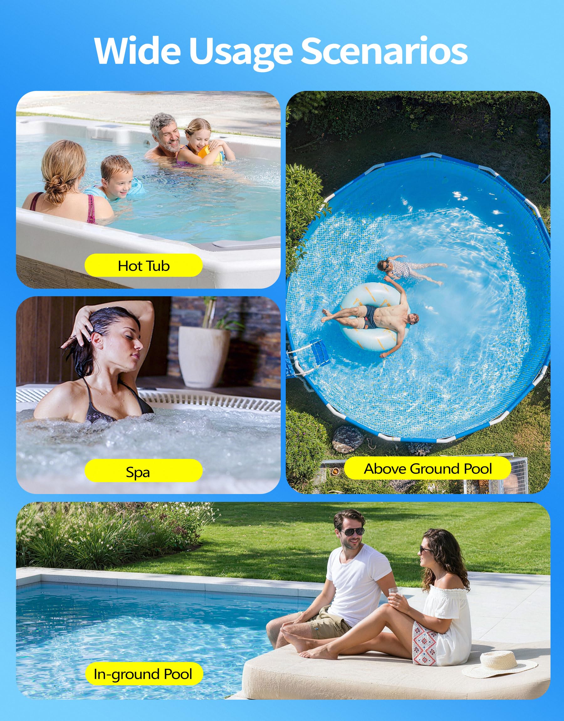 LanBlu Poolsauger Akku, Doppelbürstenköpfe Pool Staubsauger Akku mit Teleskopstange bis zu 250cm, 4200L/H Poolsauger Bodensauger mit 4 Filter,Rückflussverhinderungsdesign Pool Bodenreiniger Dunkelblau