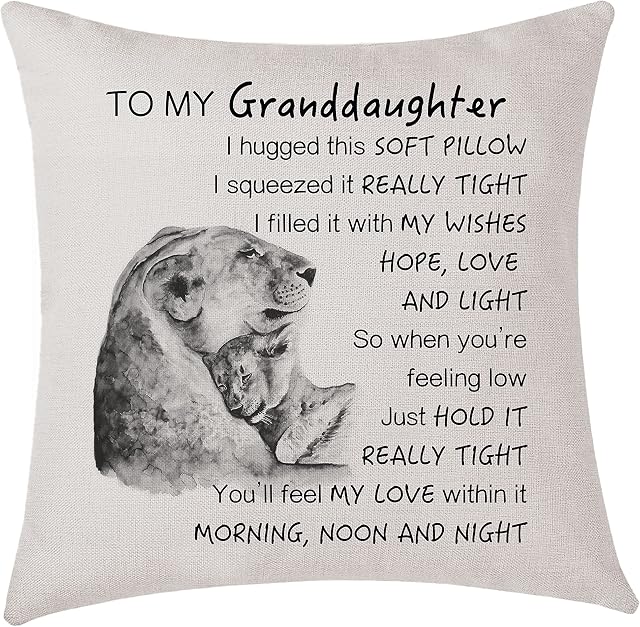 Granddaughter Gifts To My Grandduaghter Cushion Cover Granddaughter Gifts from Grandparents Birthday Gifts (Granddaughter)