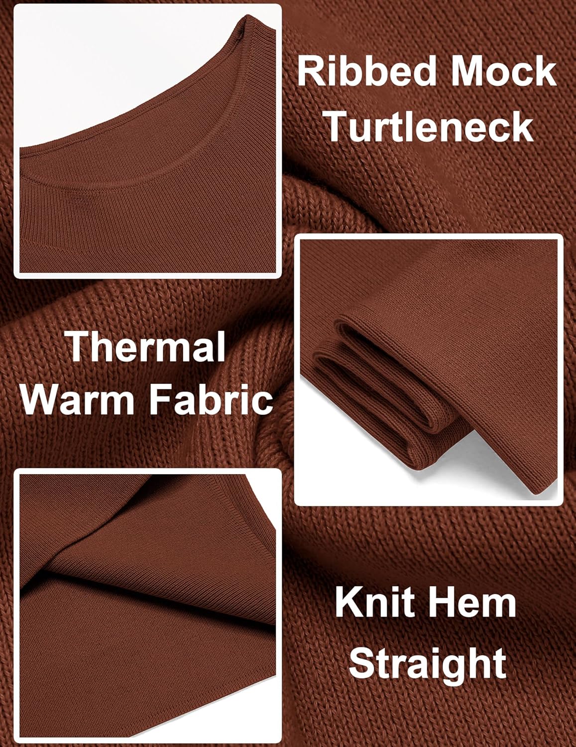 COOFANDY Mens Mock Turtleneck Sweater Long Sleeve Basic Thermal Undershirt Slim Fit Lightweight Pullover Sweaters - Image 4