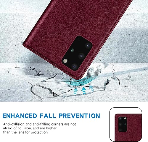 Miniatura 7 de ZZXX Funda tipo cartera para Samsung Galaxy S20 Plus con bloqueo RFID, soporte de ranura para tarjetas, funda protectora de cuero magnético fuerte