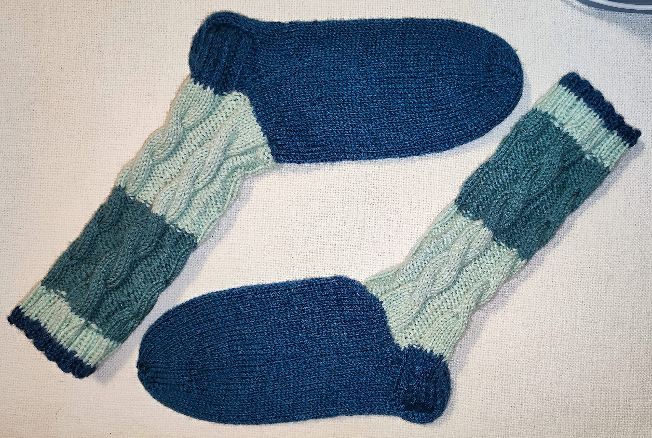 Selbstgestrickte Socken/Socken - Blautöne/Schoppersocken/Wollsocken / / Gr. ist wählbar/Damen/Herren/handgemacht/Trend-Socken/Kniestrümpfe