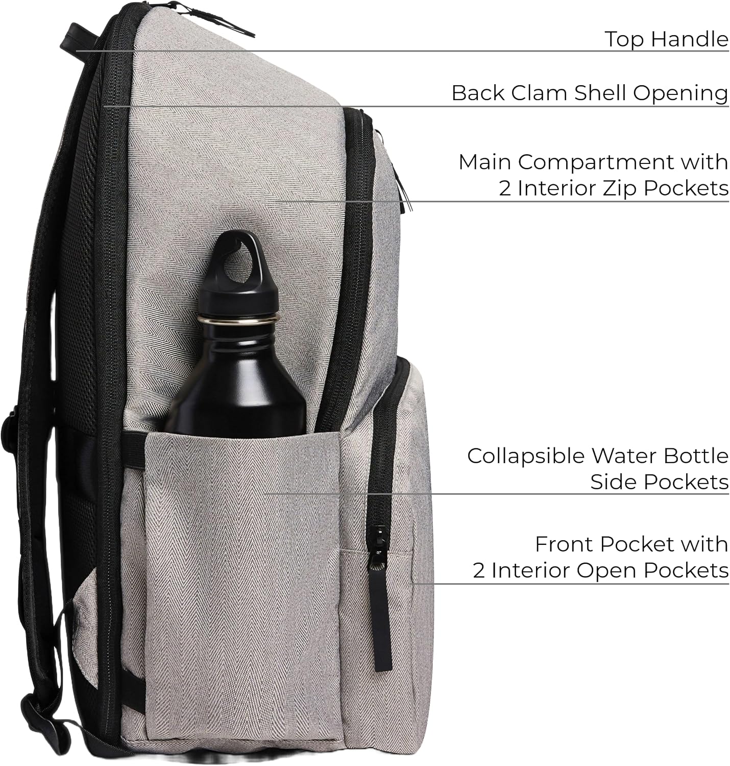 VOORAY 25L 2nd Avenue Backpack, Large - Travel, Gym & Sports Backpack, Herringbone