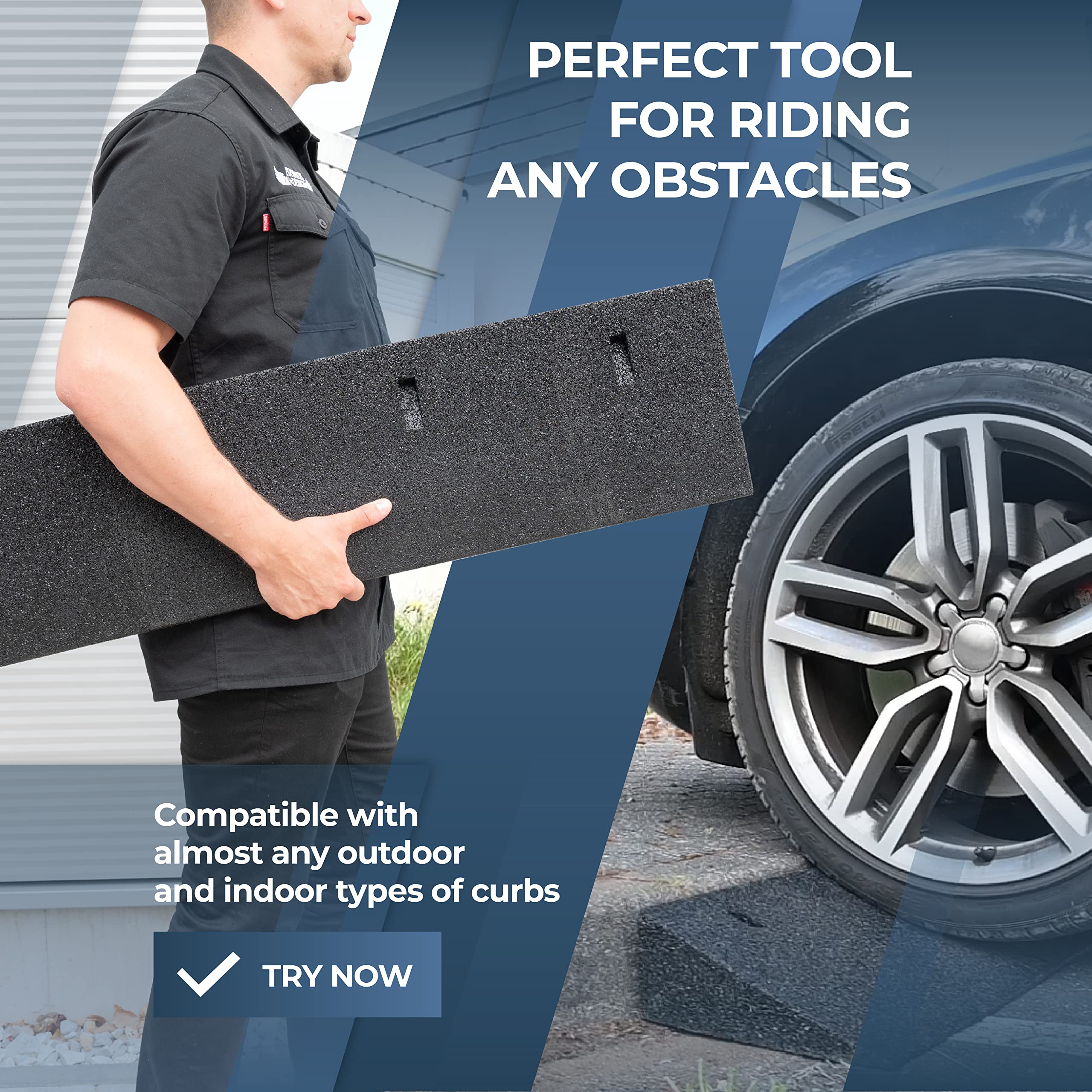 UISEBRT Set van 2 stoeprandhellingen van rubber, oprijplaat, draagbare rubberen wig, rolstoelhelling, drempelhelling, antislip rubberen helling voor auto, rolstoel, motorfiets UISEBRT Set van 2 stoeprandhellingen van rubber, oprijplaat, draagbare rubberen wig, rolstoelhelling, drempelhelling, antislip rubberen helling voor auto, rolstoel, motorfiets