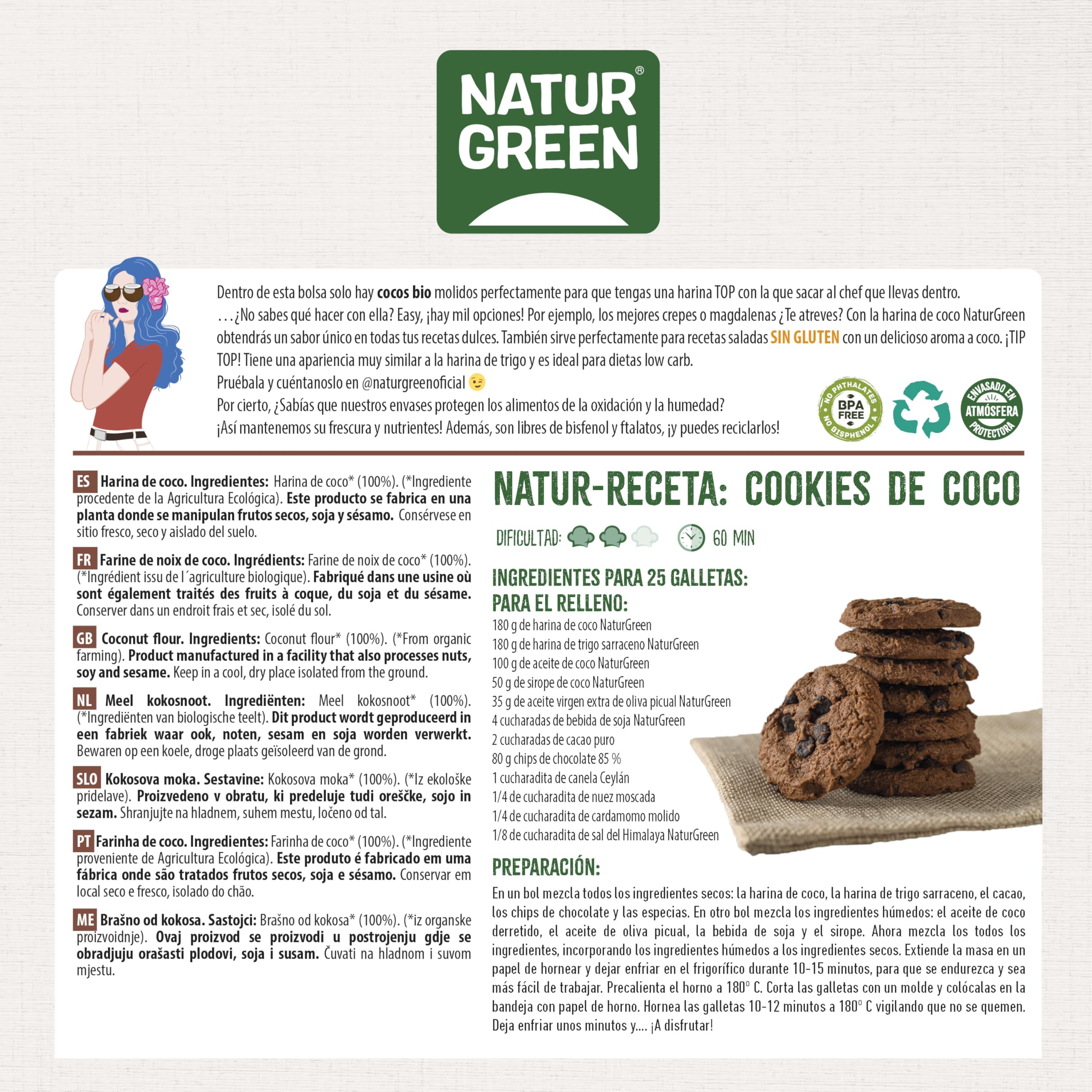 Naturgreen Harina de Coco Bio sin Gluten 500 gr — view 4