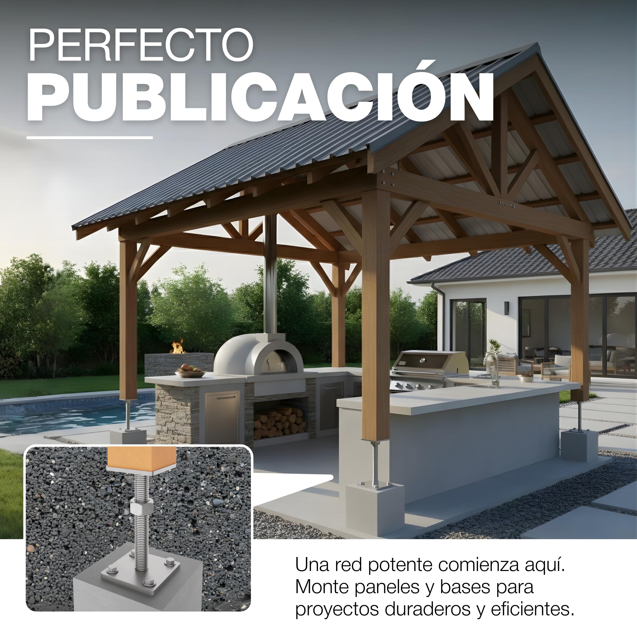 GeZu Impex Soporte de Poste Ajustable 70 x 70 mm Juego of 12 | Electroplateado Soportes de Ajuste de Altura Base Elevada