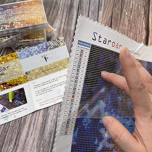 Miniatura 4 de Staroar Herramientas de pintura de diamantes, 7 unidades de pegamento para lienzo de pintura de diamantes con pinceles