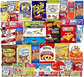 Ultimate Variety Sampler Care Package (40 Count) - Easter Treats Gift Basket Adults Kids Grandkids Guys Girls Women Men Boyfriend Birthday Cookies Chips College Student Office School