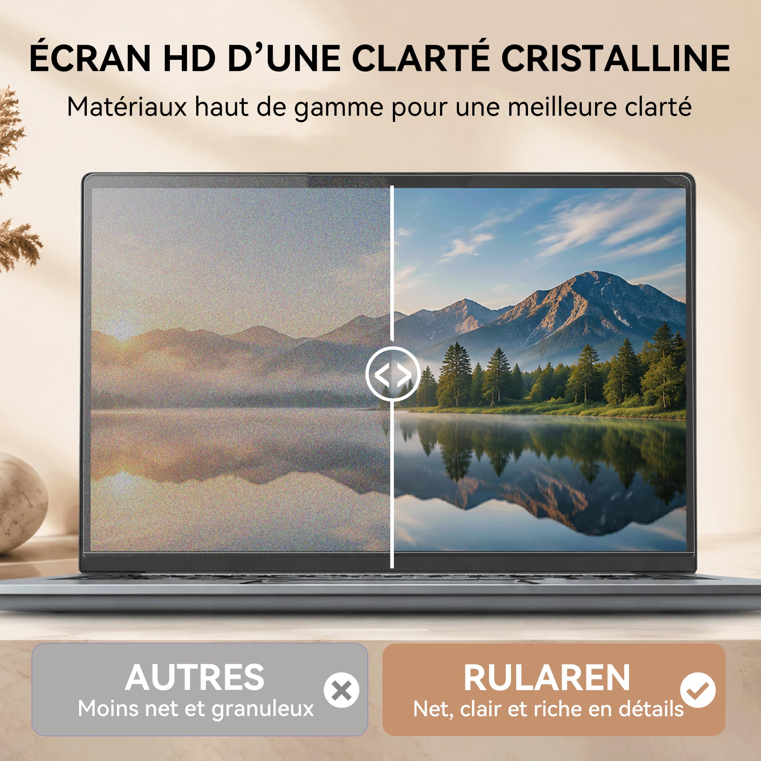 Filtre Confidentialité Protection Écran 14 Pouces 16:10 Ordinateur Portable, Amovible Anti Espion Lumière Bleue Reflet Protege écran Film Compatible avec HP Laptop Dell ASUS Acer Lenovo Thinkpad