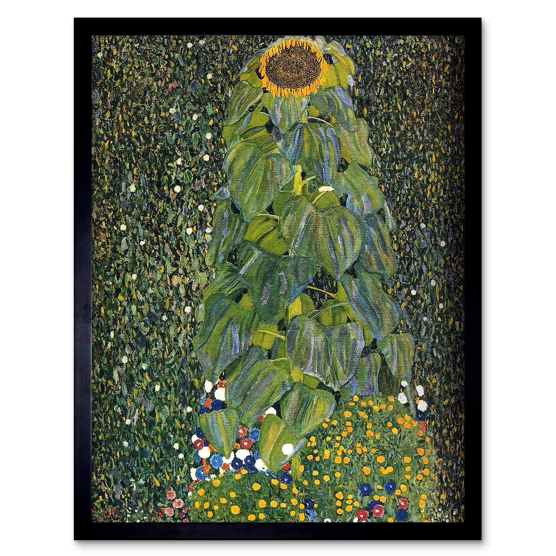 Wee Blue Coo Gustav Klimt The Sunflower 1907 Old Master Painting Art Print Framed Poster Wall Decor 12X16 Inch