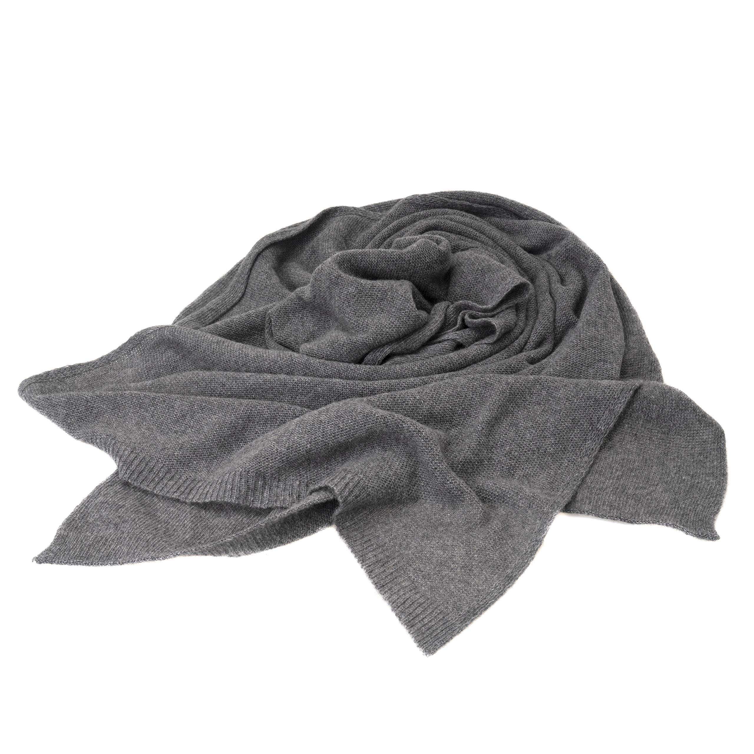 Stola Sciarpa Cashmere riciclato di alta qualità ecosostenibile. Made in Italy. Colore Grigio