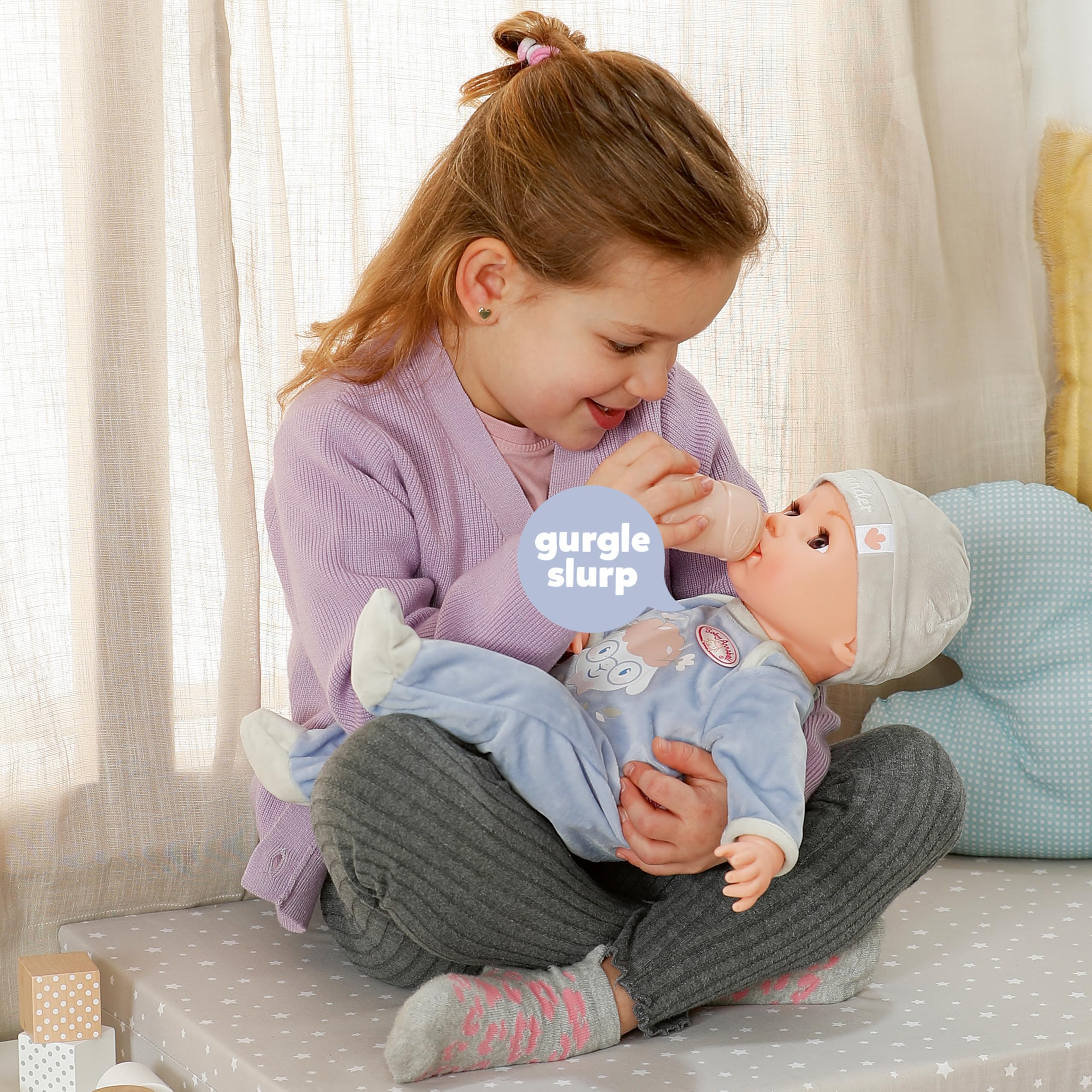 Baby Annabell Interactive Alexander 43cm, Soft bodied baby doll with realistic movements, sounds & accessories - Image 4
