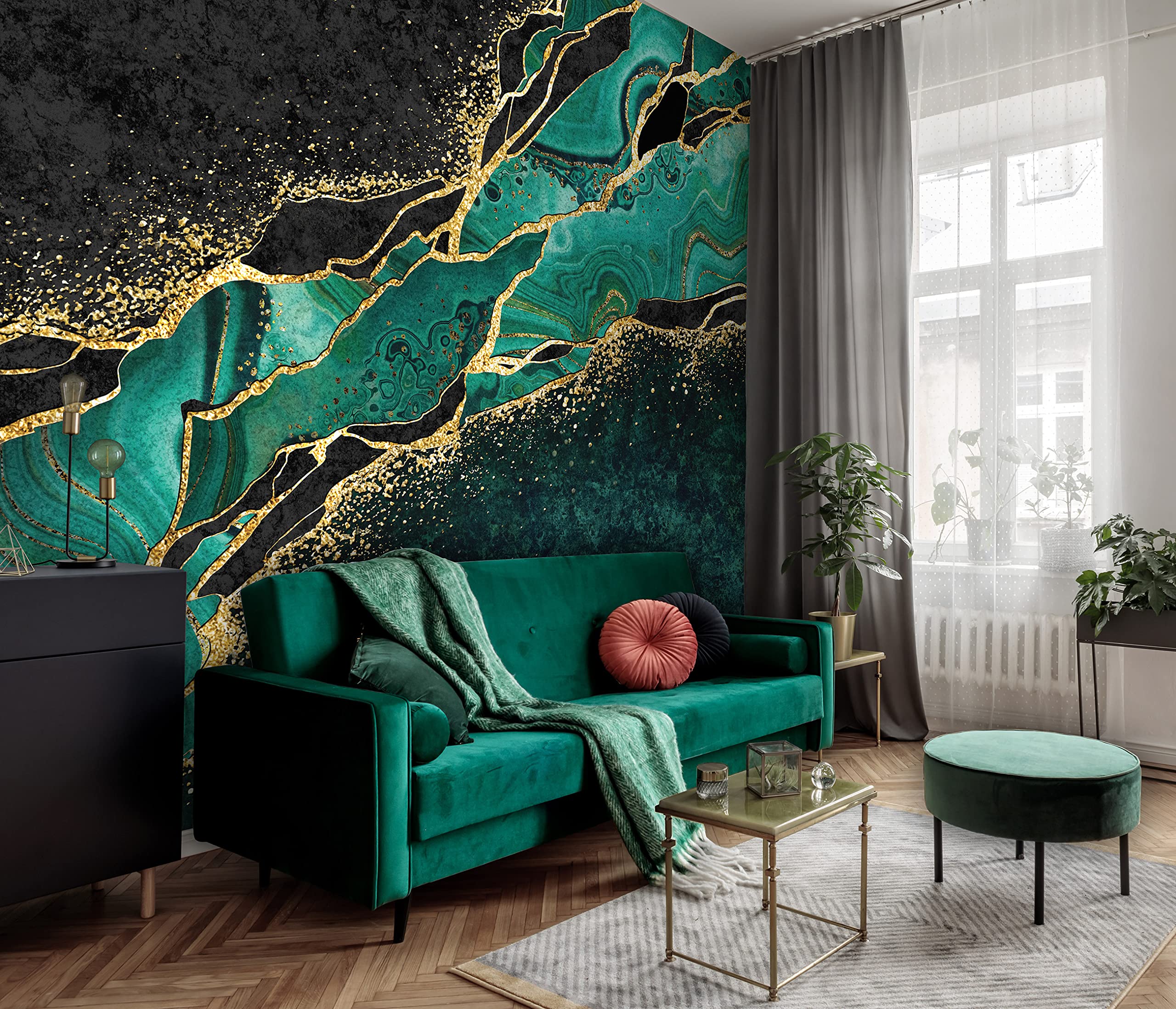WallArena Vlies Fototapete, Marmor, 416x254cm | Fototapeten - Tapeten - für Wohnzimmer Schlafzimmer - Vliestapete Wandtapete Tapete 3D Effekt- inkl. Kleister