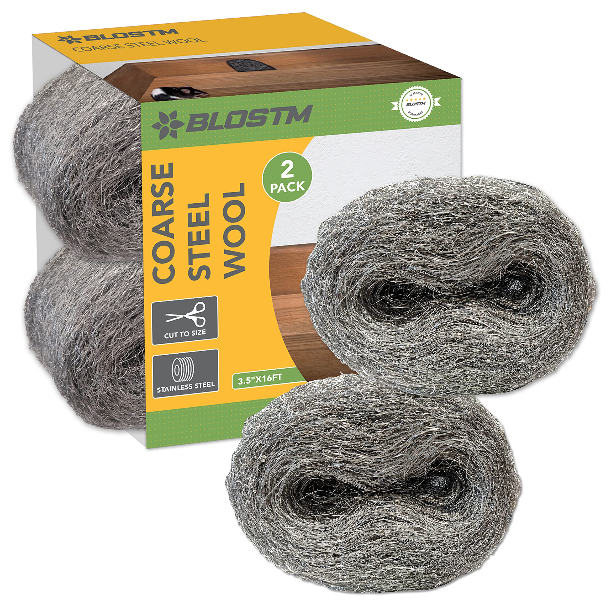 Buy BLOSTM Coarse Steel Wool Mice Wire Wool Pads for Removing Rust