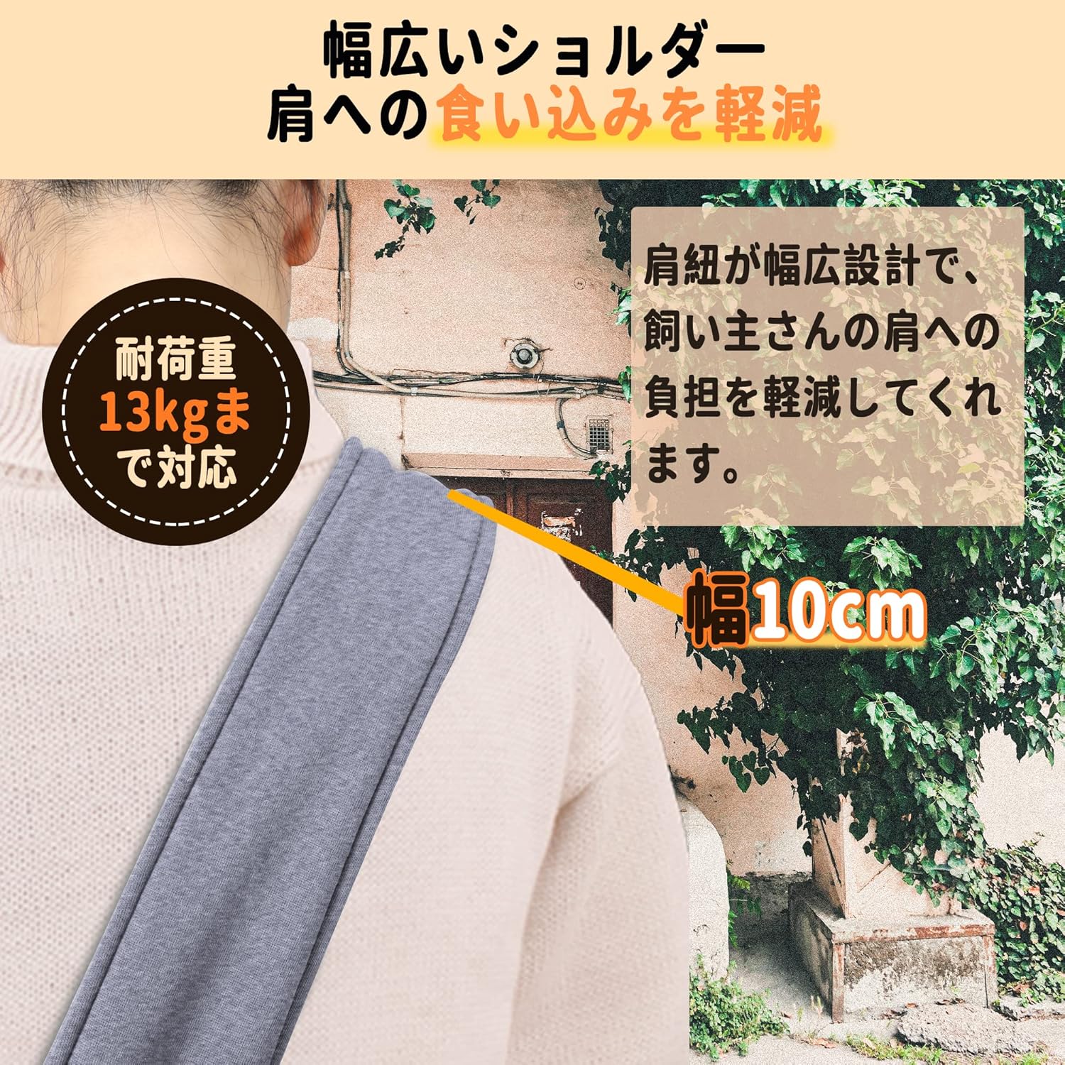 CHMKSTC 最新型 ペットスリング ペット バッグ 抱っこ紐 犬猫兼用 小型犬 キャリーバッグ メッシュネット 飛び出し防止用ストラップ付 安全ロープ付き 調節可能 ポケット付き 斜めショルダーバッグ お出かけ抱っこ 13キロまで対応 (グレー)