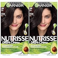 Vista 40 de Garnier Color de Cabello Nutrisse Crema Nutritiva, 10 Negro (Regaliz) Tinte Permanente para el Cabello, 1 Unidad (El Empaque Puede Variar)