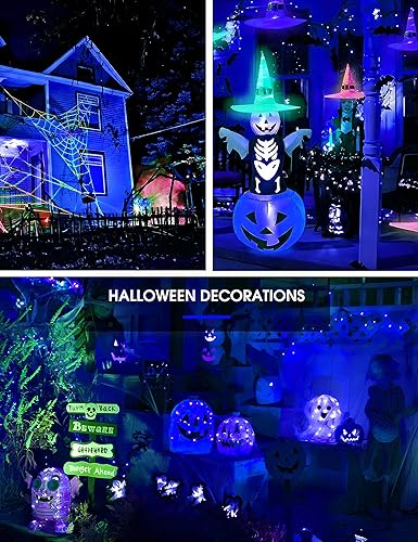 Miniatura 8 de LOHAS - Bombillas LED azules, A19 de 9 W (equivalente a 60 W), bombilla de color azul de Navidad para exteriores, base E26, para porche, apoyo