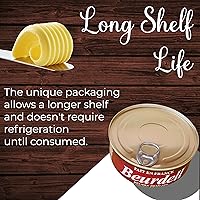 Vista 5 de Beurdell Mantequilla francesa salada real enlatada 100% natural pasteurizada, una verdadera mantequilla de Francia, ideal para preparación