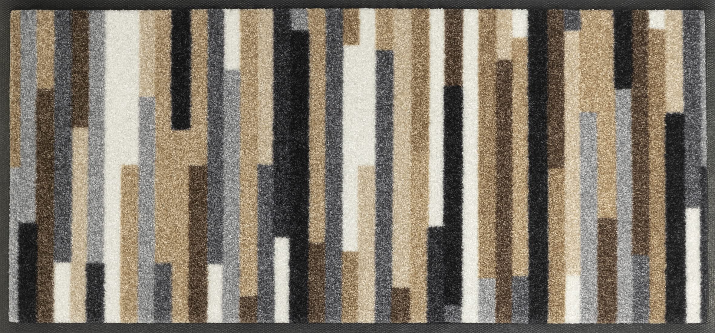 wash+dry doormat, Mikado Stripes nature 35x75cm, inside and outside, washable