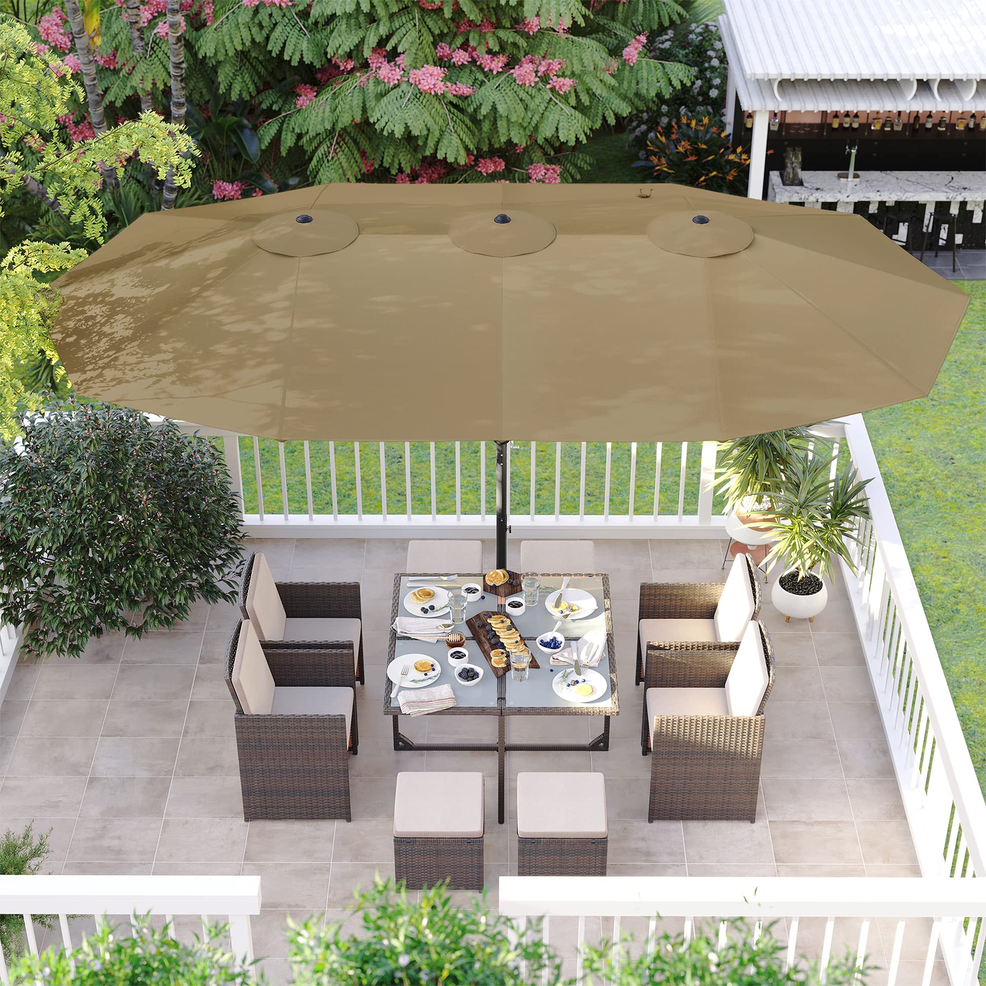 SONGMICS Parasols 460 x 270 cm, extra grote parasol, tuinparasol, UV