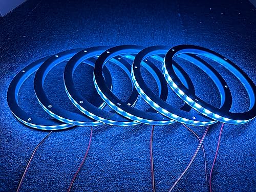 Miniatura 6 de Kit de luces decorativas para coche con altavoz LED de 8 pulgadas, serie de flujo bailarín, anillo espaciador, luz inalámbrica, Bluetooth,