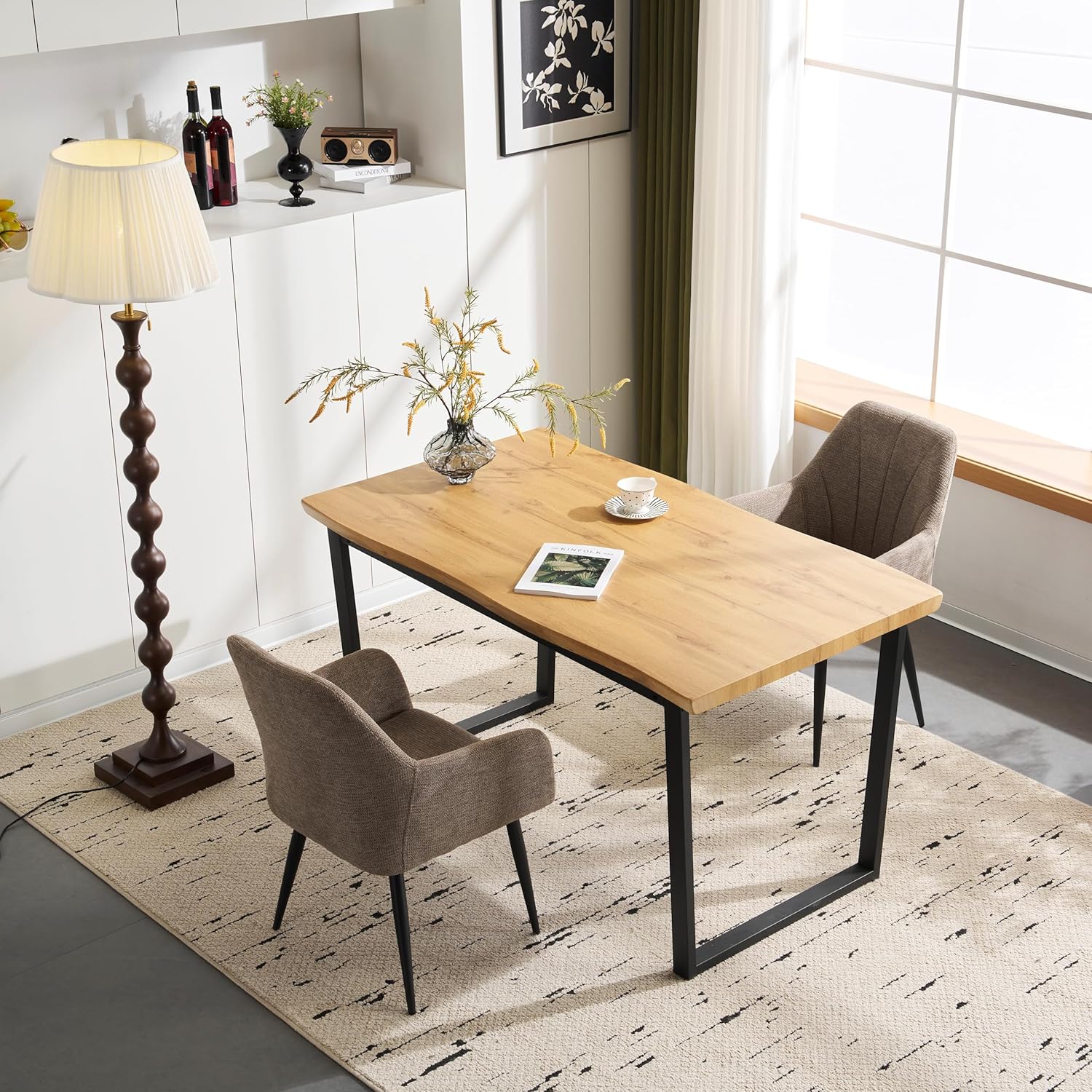 超高級ダイニングテーブル 食卓 4人用 2人用 幅140cm モダン ヴィンテージ風