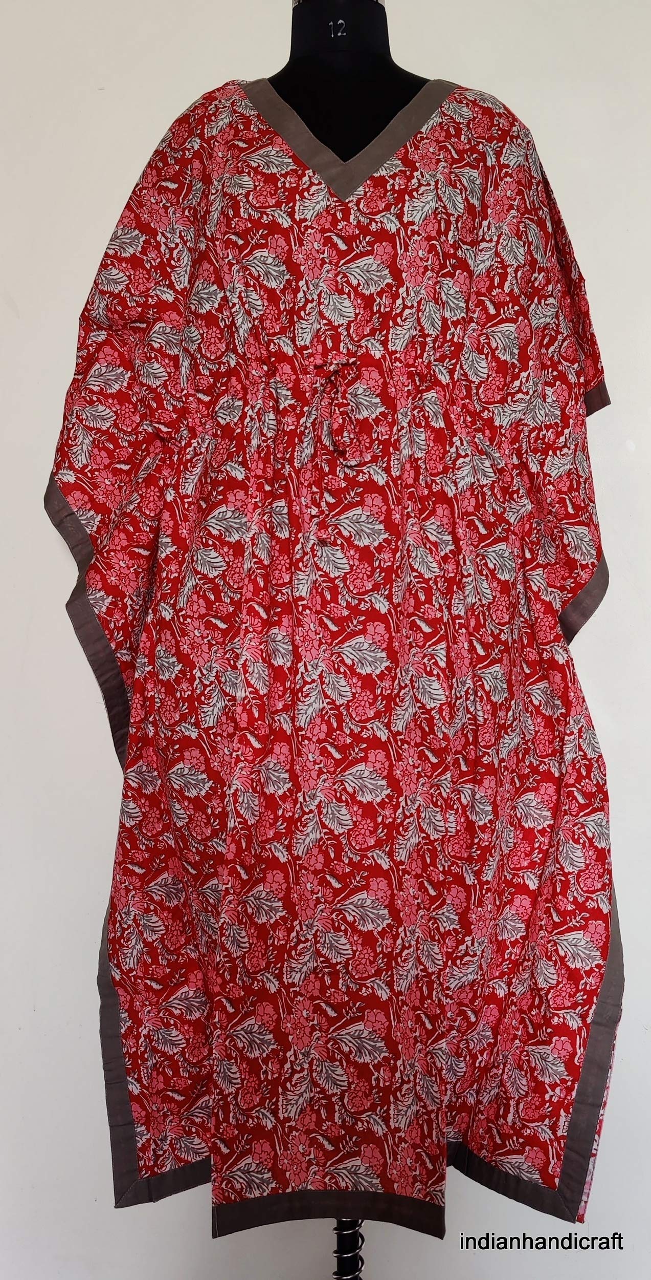 100% indiano bello stampato cotone kaftano mano blocco stampato Caftan nuoto copertura fino spiaggia usura Caftan 013